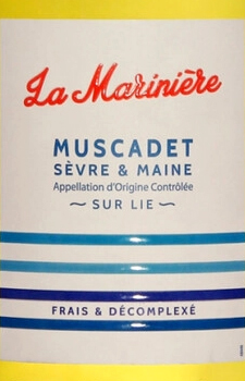 Этикетка Вино сортовое ординарное "Мюскаде Севр э Мэн сюр Ли. Ля Мариньер" 2020г сухое белое  креп 12,5%, емк 0,75л