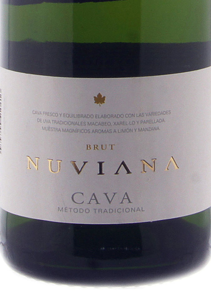 Этикетка Игристое вино Нувиана Кава, белое брют, 0.75 л
