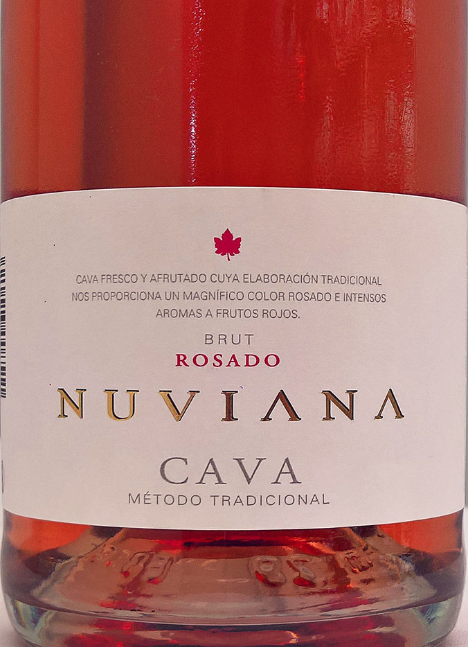 Этикетка Игристое вино Нувиана Кава, розовое брют, 0.75 л