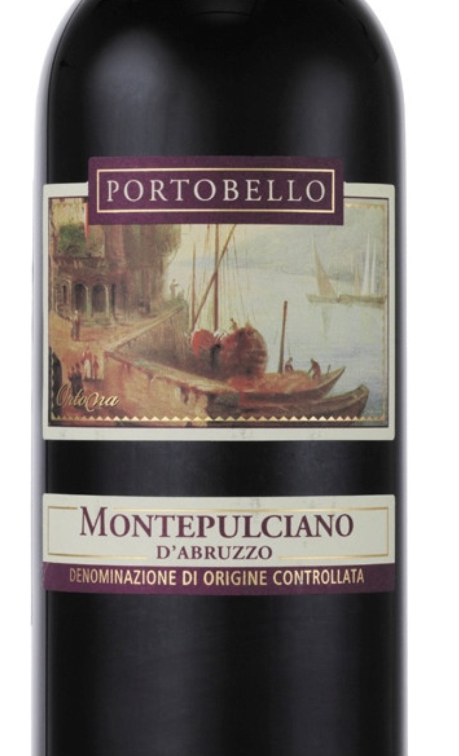 Этикетка Портобелло Монтепульчано д' Абруццо DOC 0.75л. красное сухое креп. 12.5% 0.75л.
