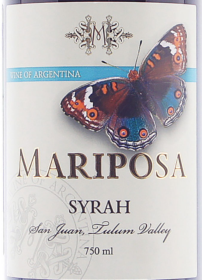 Этикетка Вино Марипоса Сира 0,75л красное сухое