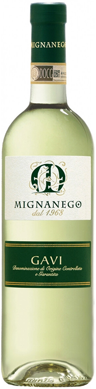 ВИНО сортовое ординарное "Гави Миньянего" сухое белое креп. 12.5%, емк  0.75л.