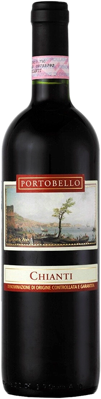 ВИНО ординарное "Портобелло Кьянти" 2020г сухое красное  креп 12,5%, емк  0.75л.