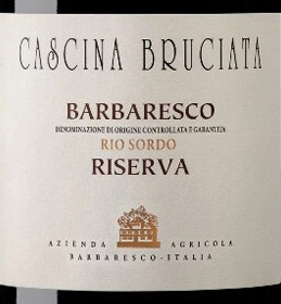 Этикетка ВИНО Барбареско Рио Сордо Кашина Бручата DOCG  красное сухое креп 14%, емк 0,75л