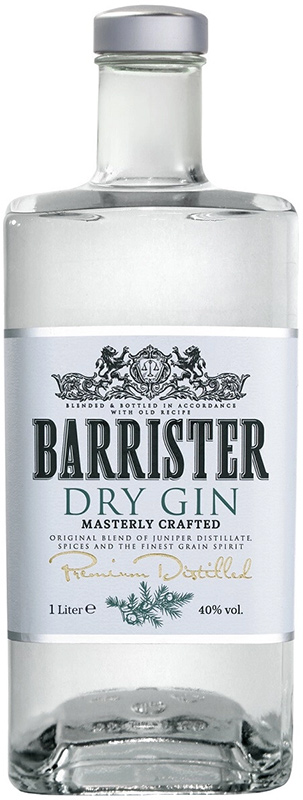 Джин сухой "BARRISTER DRY (БАРРИСТЕР ДРАЙ)"  креп  40%, емк 1л