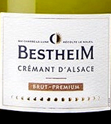 Этикетка Игристое вино выдержанное "Креман д' Эльзас Бестхайм Брют Премиум" брют белое  креп 12%, емк0,75л п/у