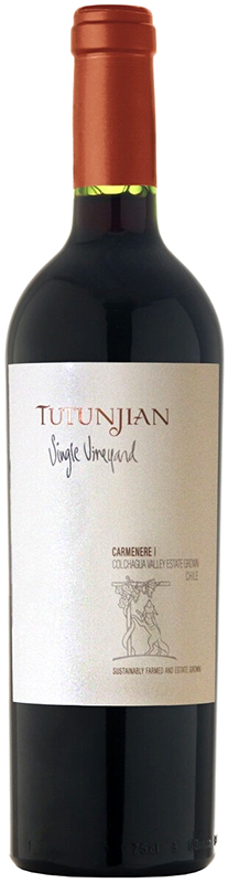ВИНО сортовое выдержанное "Тутунжан Сингл Виньярд Карменер" 2020г  сухое красное  креп 14%, емк   0.75л.