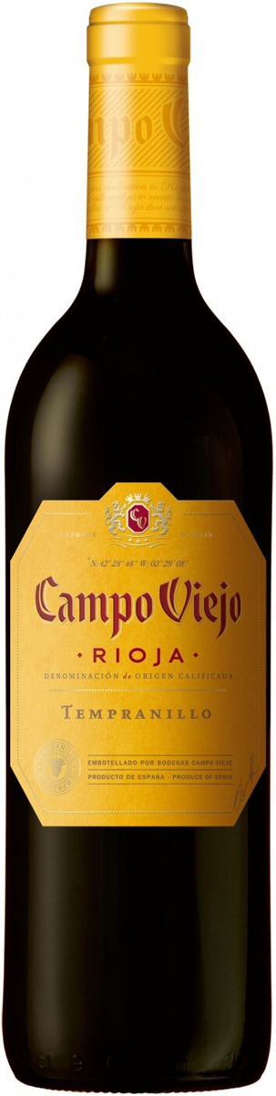 Вино "Кампо Вьехо Темпранильо" 2019г , сухое красное,  креп 13,5%, емк 0,75л
