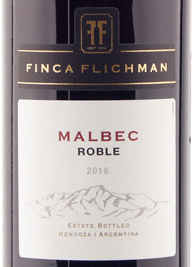 Этикетка Финка Фличман Мальбек Робле 2016 0.75л. красное сухое Finca Flichman S.A.
