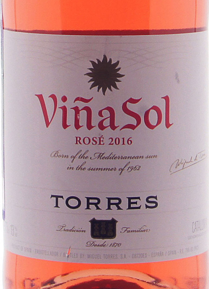 Этикетка Винья Сол Торрес 2016 г. розовое сухое 0,75 л.