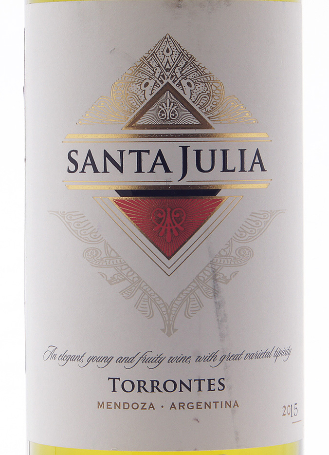 Этикетка Санта Джулия Торронтес 2015 белое сухое 0.75л.