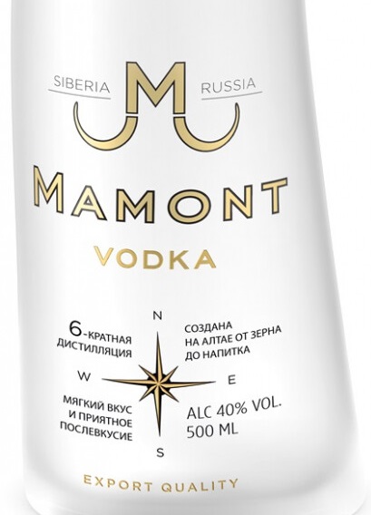 Этикетка Водка MAMONT 0,7 п/у (дозатор) Симачев, креп 40%, емк  0,7л