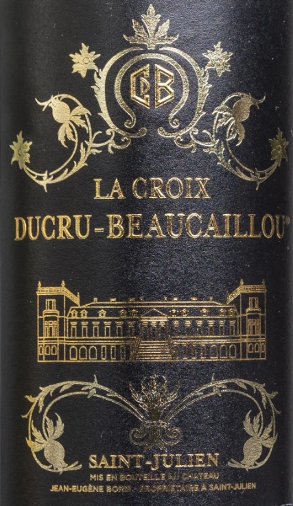 Этикетка Вино с защищенным наименованием места происхождения сухое красное "Сен-Жюльен. Круа де Бокайю"  креп 14%, емк  0,75л