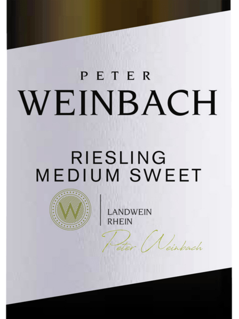 Этикетка Вино сортовое полусладкое белое "Петер Вайнбах. Рислинг"  креп 8,5%, емк 0,75л
