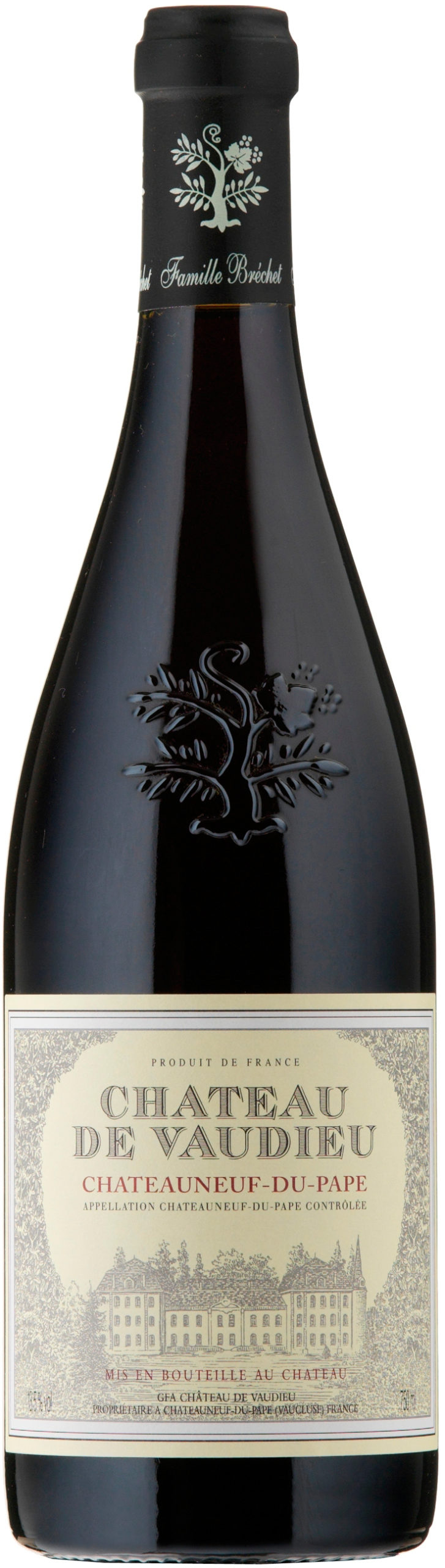 Вино с защищенным наименованием места происхождения сухое красное "Шатонеф-дю-Пап. Шато де Водьё"   креп 15%, емк 0,75 л