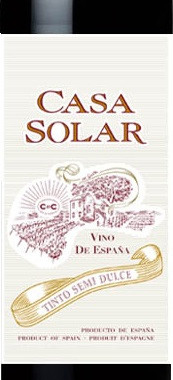 Этикетка Вино столовое красное, полусладкое Каса Солар 0,75л