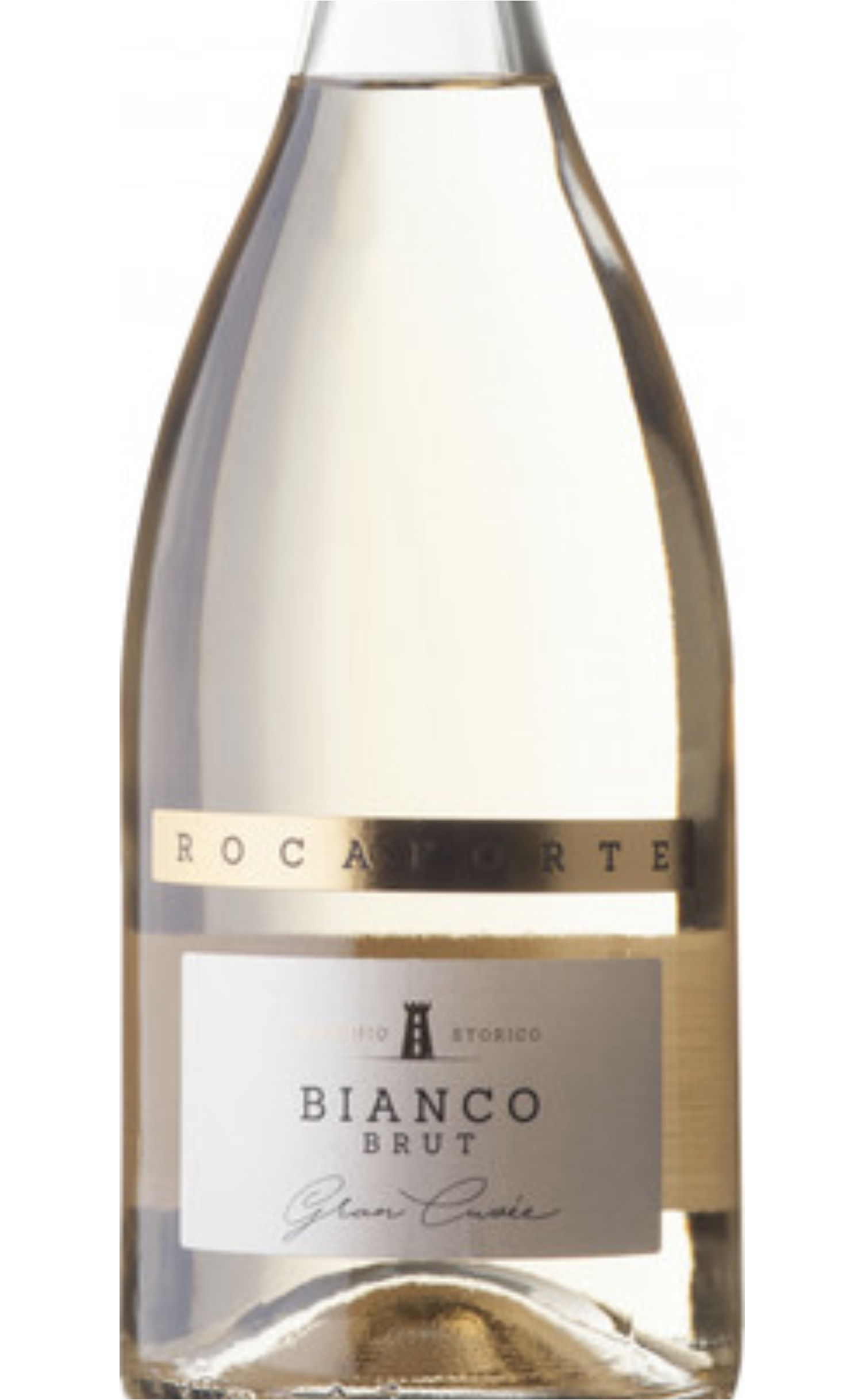 Этикетка Игристое вино Рокафорте Бьянко, белое брют, 0.75 л