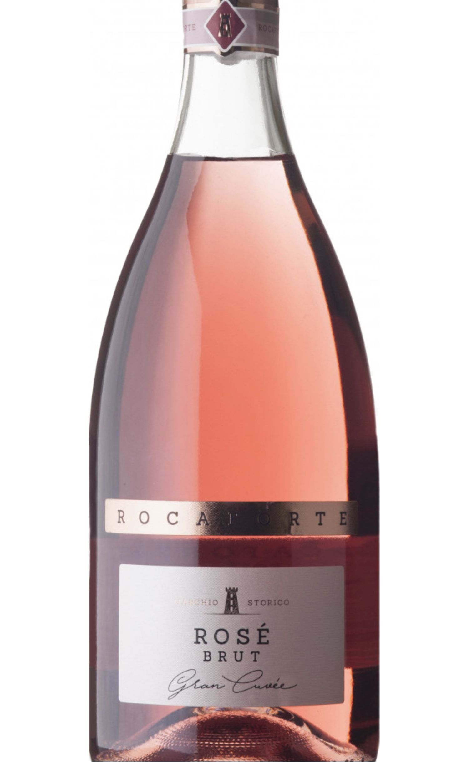 Этикетка Игристое вино Рокафорте Розе, розовое брют, 0.75 л