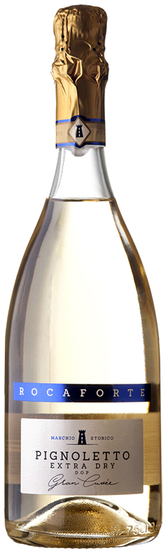 Игристое вино Рокафорте Пиньолетто Экстра Драй, белое брют, 0.75 л