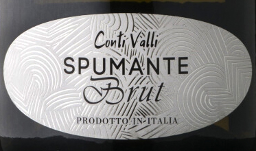 Этикетка Игристое вино Конти Валли Спуманте, белое брют, 0.75 л