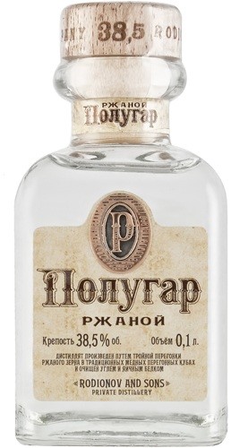 Водка Полугар ржаной, 0.1 л