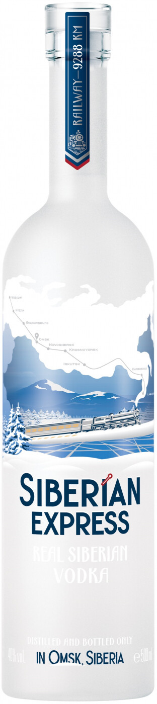 Водка особая "SIBERIAN EXPRESS (СИБИРСКИЙ ЭКСПРЕСС)" креп 40%, емк 0,5 л.