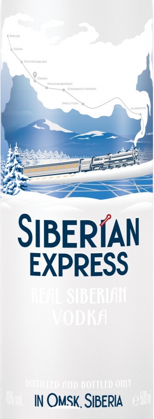 Этикетка Водка особая "SIBERIAN EXPRESS (СИБИРСКИЙ ЭКСПРЕСС)" креп 40%, емк 0,5 л.
