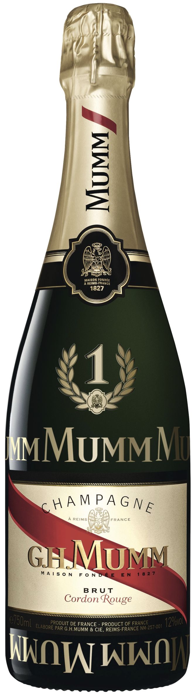 Шампанское Мумм "Кордон Руж", белое брют, 0.75 л