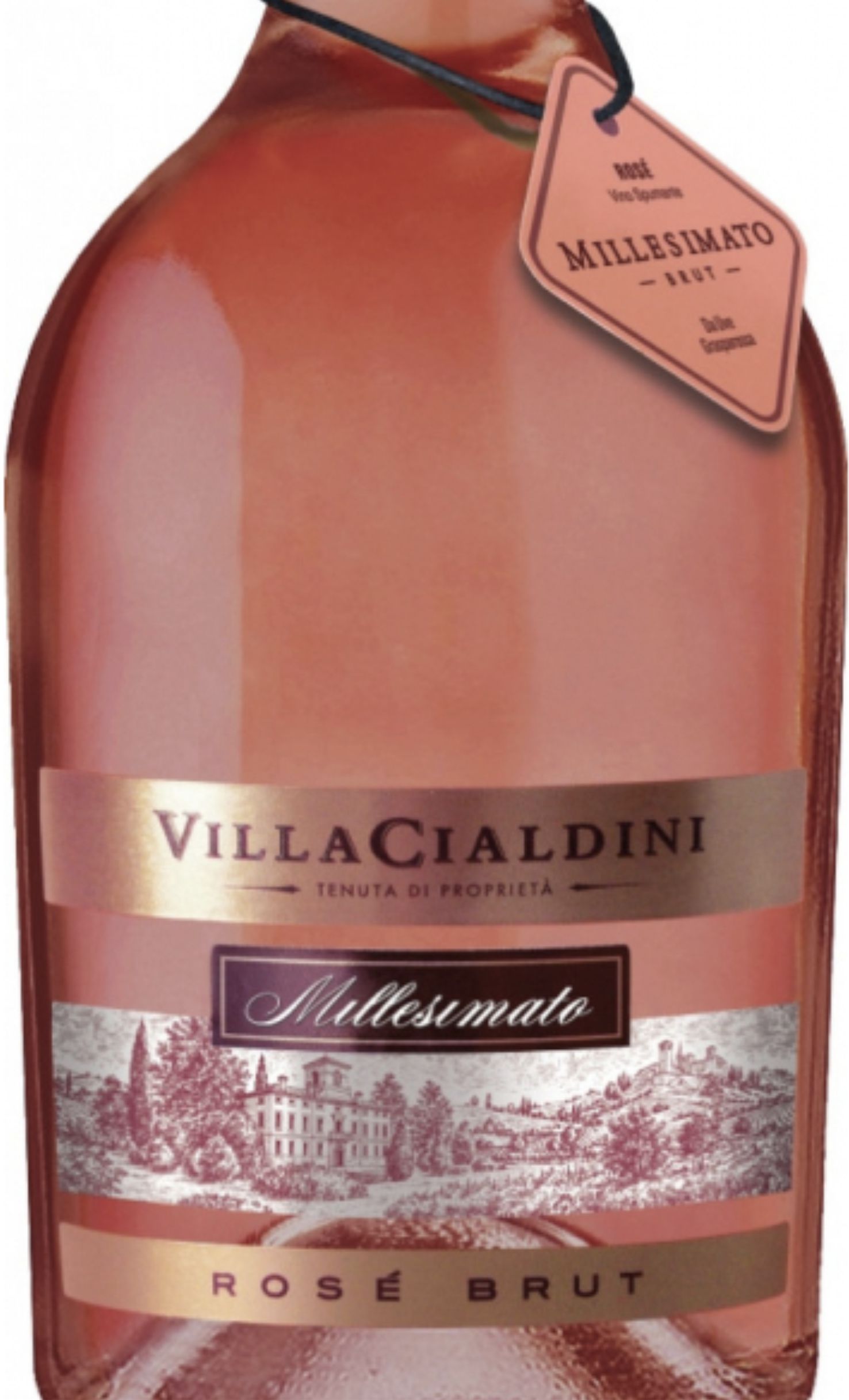 Этикетка Игристое вино Вилла Чальдини Розе, розове брют,  0.75 л