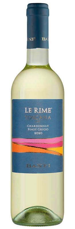 Вино ординарное сухое белое "Ле Риме (Тоскана)" 2020г креп 13%, емк 0,75л
