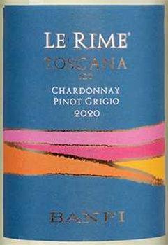 Этикетка Вино ординарное сухое белое "Ле Риме (Тоскана)" 2020г креп 13%, емк 0,75л