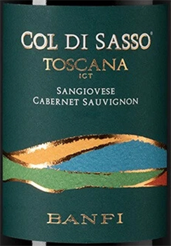 Этикетка Вино ординарное полусухое красное "Коль ди Сассо (Тоскана)" 2020г креп 13%, емк 0,75л