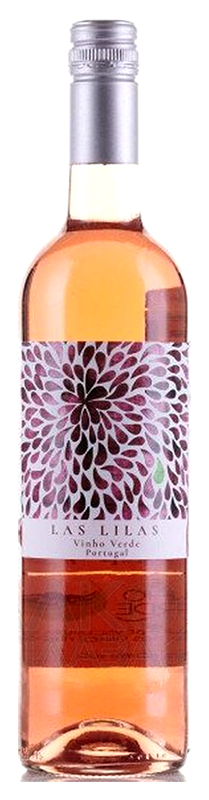 Вино ординарное "Лас Лилас Винью Верде Розе" 2020г  полусухое розовое креп 9,5%, емк  0,75л