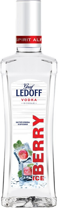 Водка особая "ГРАФ ЛЕДОФФ АЙС БЕРИ (GRAF LEDOFF ICE BERRY)" креп 40%, емк 0.5 л
