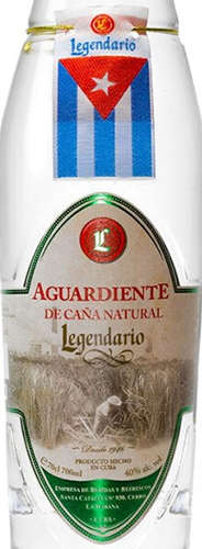 Этикетка Спиртной напиток  "Легендарио Агурдиентэ Де Кана Натураль" креп 40%, емк  0,7л