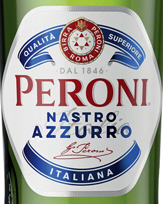 Этикетка Пиво Перони Настро Аззуро светлое фильтрован. пастеризован. 5,1% 0.33 л
