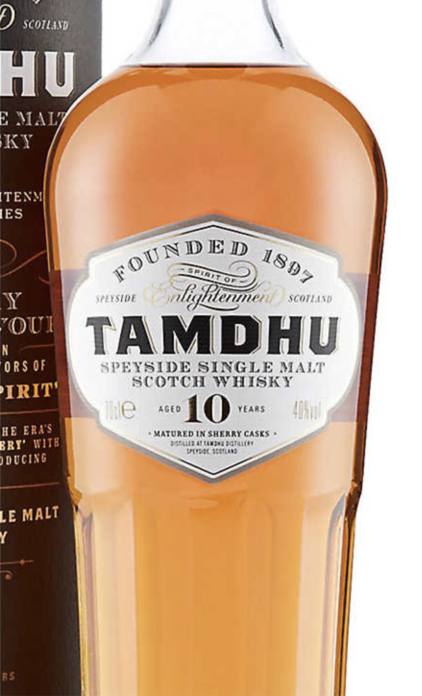 Этикетка Тамдю Спейсайд 10 лет/Whisky Tamdhu Speyside Singl Malt 10 yeas old 0.7 л, в подарочной упаковке