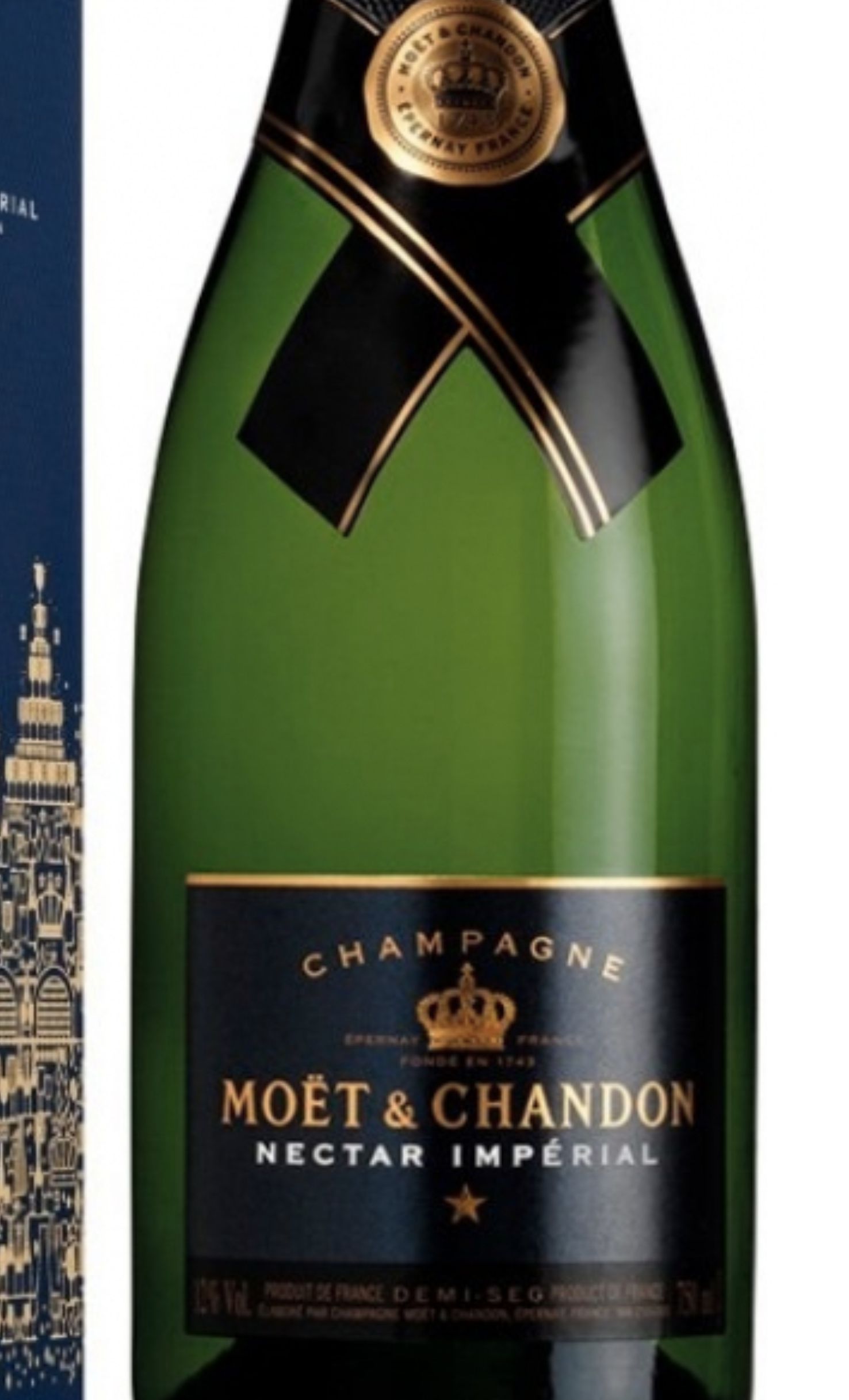 Этикетка Шампанское Моэт и Шандон Нектар Империал "Новогодняя версия", белое полусухое, 0.75 л