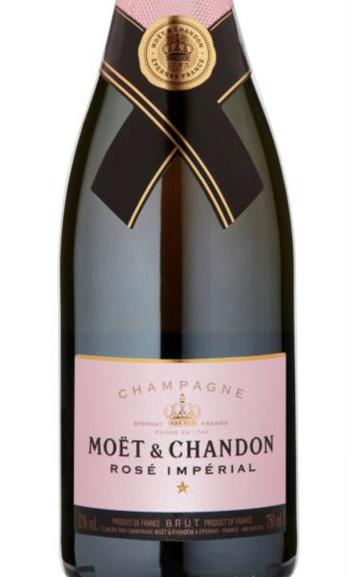 Этикетка Шампанское Моэт и Шандон Брют Империал Розе, розовое брют, 0.75 л