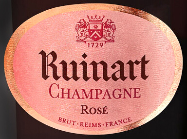 Этикетка Игристое вино выдержанное брют розовое Рюинар Розе  креп 12,5%, емк 0,75л.