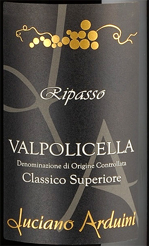 Этикетка Вино выдержанное "Вальполичелла Рипассо Классико Суперьоре Лучиано Ардуини" 2020г красное сухое  креп 14,5%, емк 0.75л.