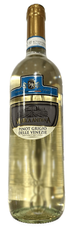 Вино сортовое ординарное "Marca Andina Pinot Grigio"/"Марка Андина Пино Гриджио" 2020г белое сухое  креп 12%, емк 0,75л