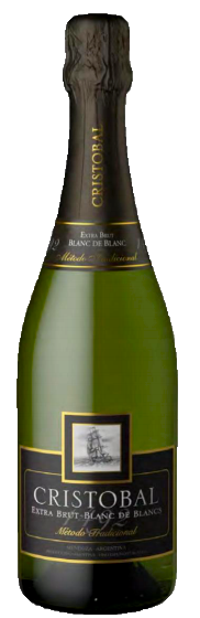 Игристое вино Кристобаль 1492 Блан де Блан, белое экстра брют, 0.75 л