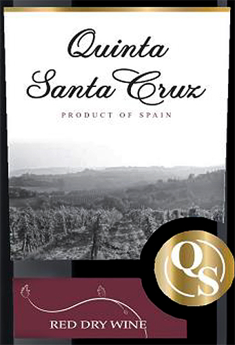 Этикетка Вино ординарное Quinta Santa Cruz (Кинта Санта Круз) красное сухое креп 11%, емк  0,75 л.