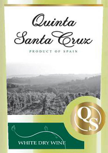 Этикетка Вино ординарное Quinta Santa Cruz (Кинта Санта Круз) белое сухое креп 11%, емк  0,75 л.