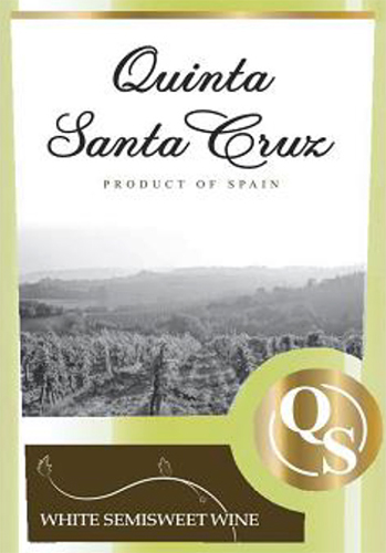 Этикетка Вино ординарное Quinta Santa Cruz (Кинта Санта Круз) 2020г  белое полусладкое  креп 11%, емк 0,75 л