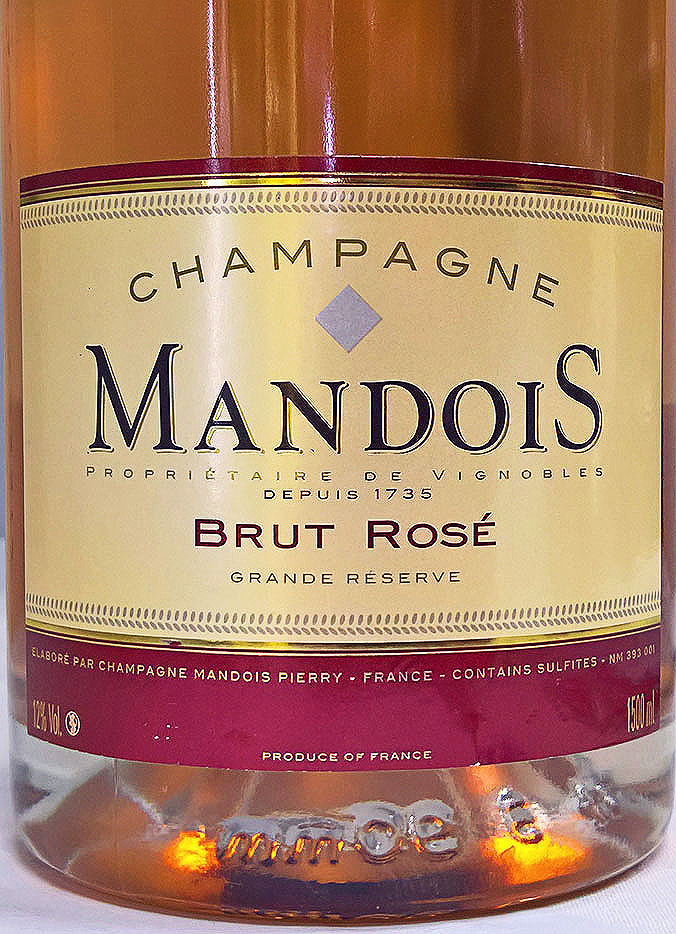 Этикетка Шампанское Мандуа Розе Гран Резерв, розовое брют , 1.5 л