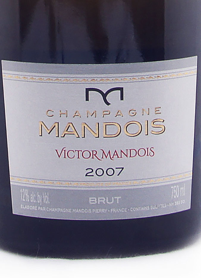 Этикетка Шампанское Мандуа Виктор 2007, белое брют, 0.75 л