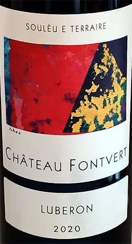 Этикетка ВИНО выдержанное категории AOC/AOP региона Прованс субрегиона Люберон "Chateau Fontvert" (Шато Фонвер)  2020г красное су