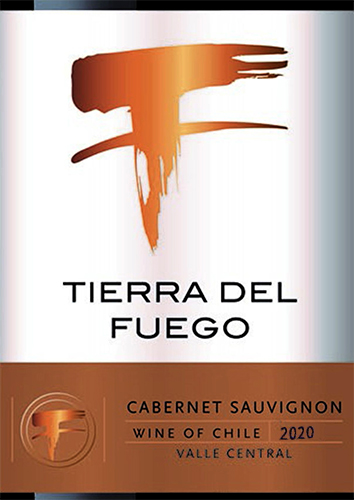 Этикетка Тиерра дель Фуэго Каберне Совиньон 2020г. регион Центральная долина красное полусухое 0.75л.